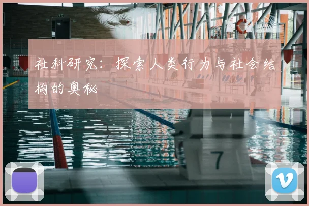 社科研究:探索人类行为与社会结构的奥秘